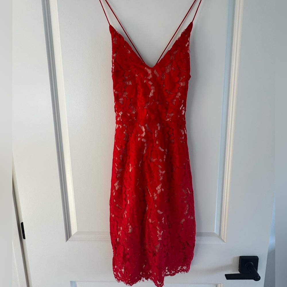 Lush Red lace Cocktail Dress